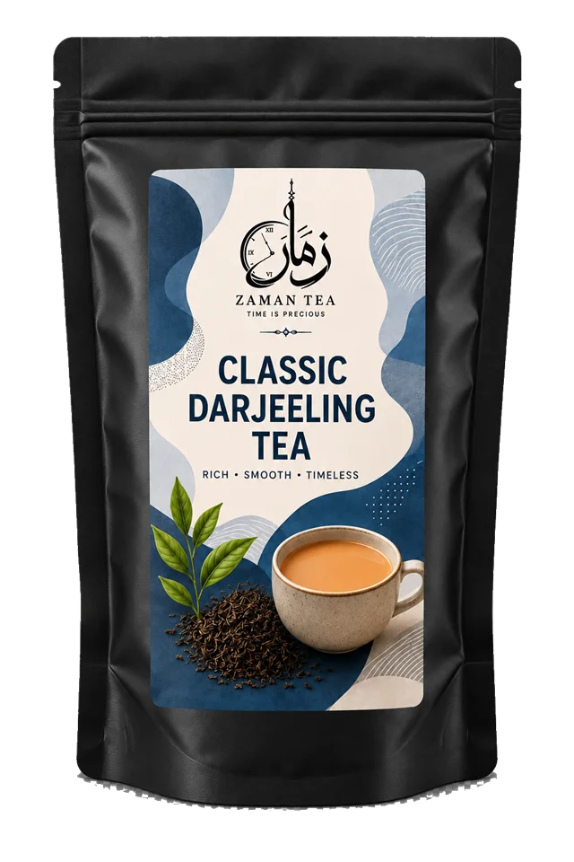 Zaman Classic Darjeeling Tea in a black stand-up pouch